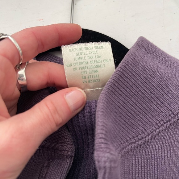 VINTAGE L.L. Bean purple sweater pullover, size: L, 100% cotton - Picture 9 of 9